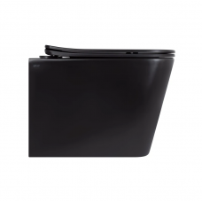 Унітаз підвісний Qtap Tern New Ultra Quiet безобідковий з сидінням Soft-close MATT BLACK QT17332303ASMB